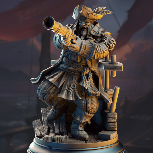 Pirate Captain Baradin Blackbeard - Captain of the Gilded Seahorse