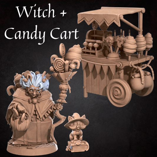 Terrain Combo: Candy Cart & Candy the Retired Witch + Cat Familiar