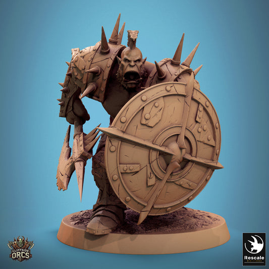 Orc Infantry Soldier - Battle Ready - Halberd and Shield