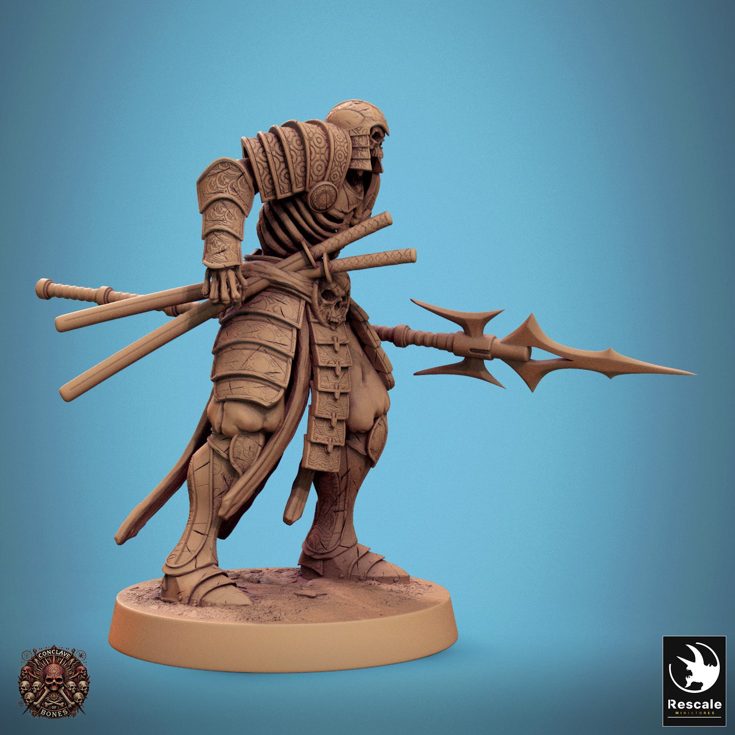 Oriental Skeleton - Spear - Angry