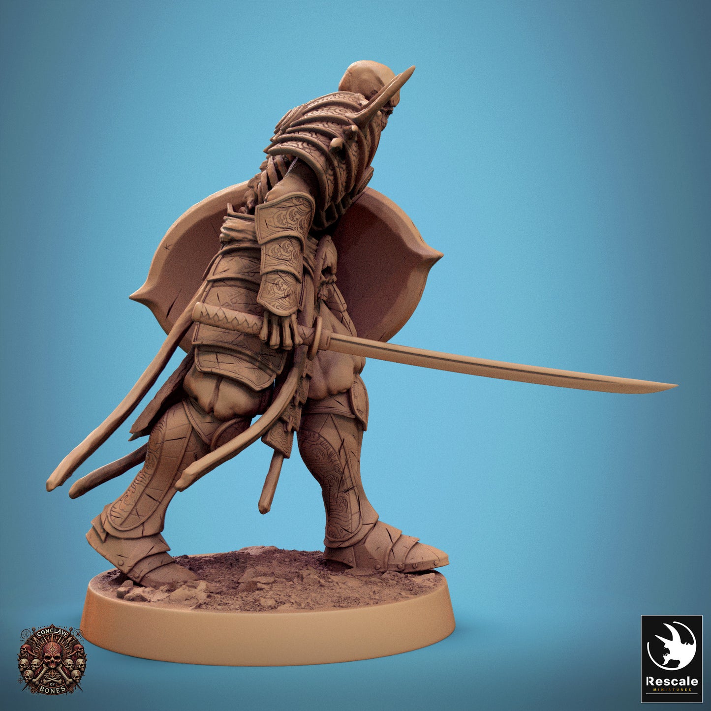 Oriental Skeleton - Sword & Shield - Walk