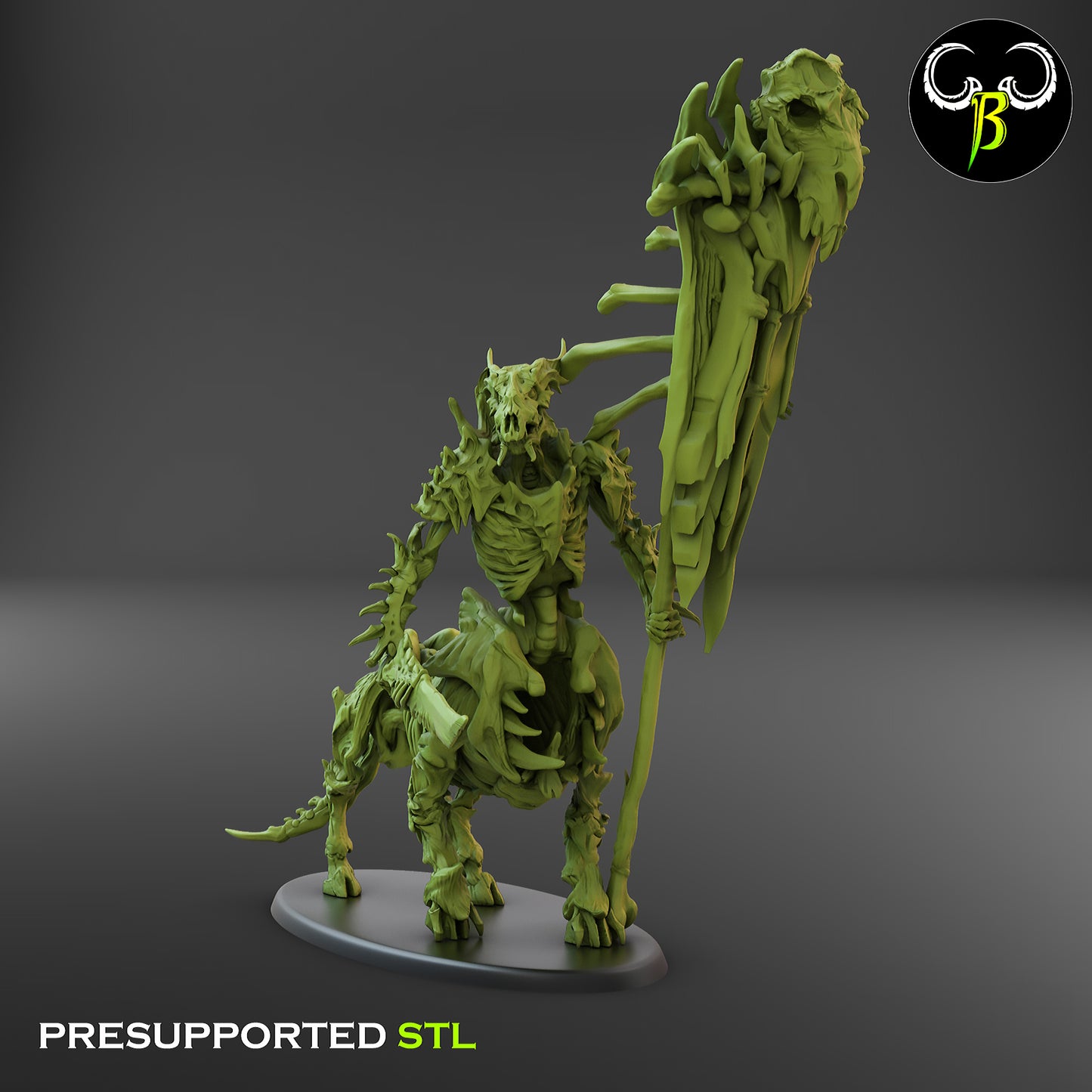 CB Marrow Knights - Bannerman - Undead Centaur Skeleton -Standard Bearer