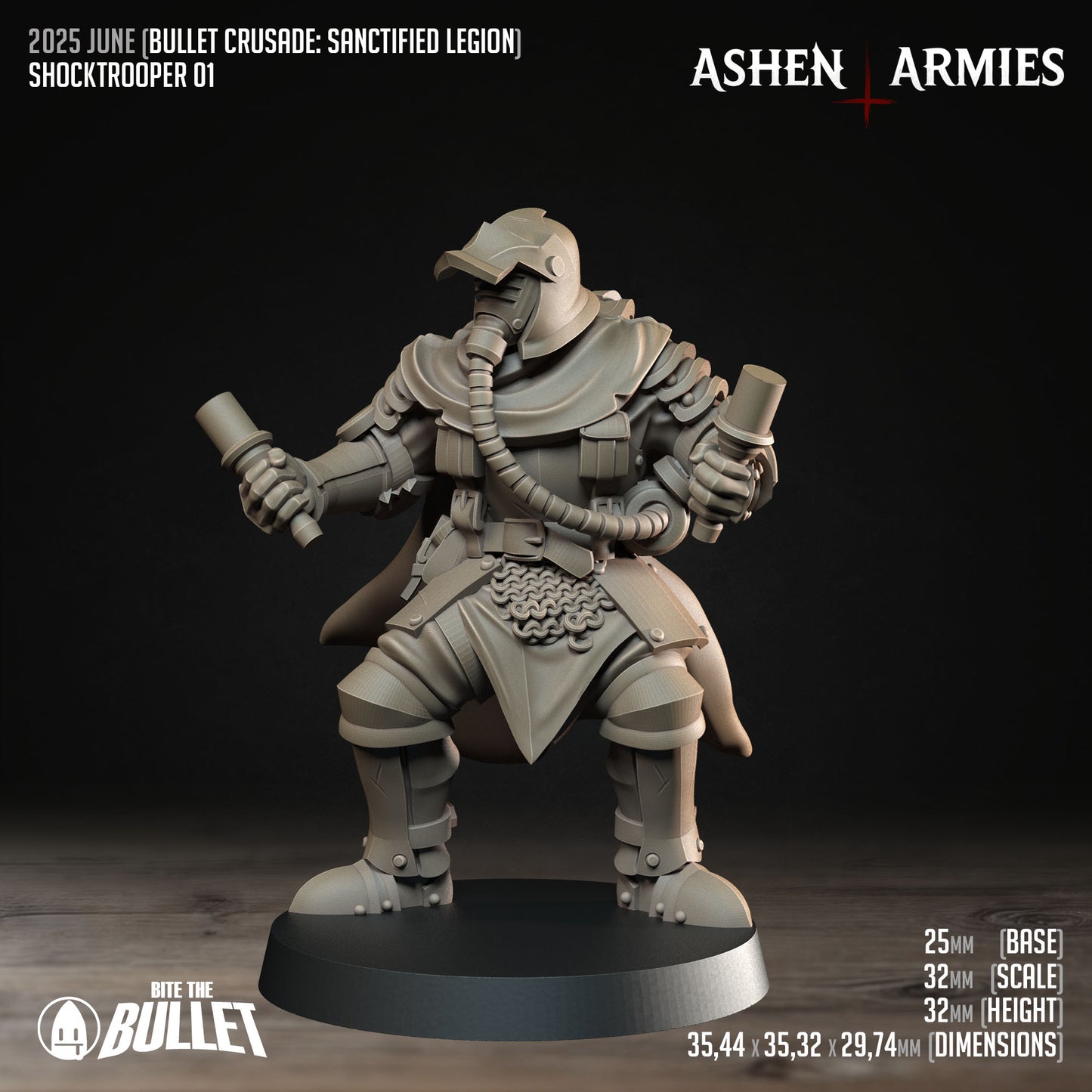 Ashen Armies: Sanctified Legion - Shocktrooper 1 - Grenade (or Flashlight) Man