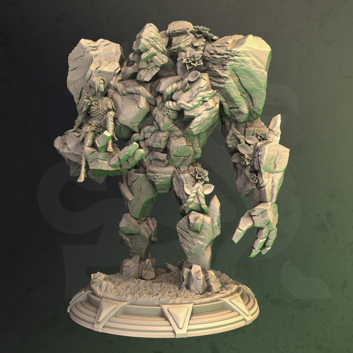 Rock Golem and elf druid - DM - Verina and lazlus