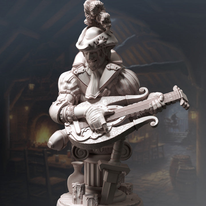 Brazen Half-Elf Bard - Bust
