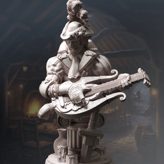 Brazen Half-Elf Bard - Bust