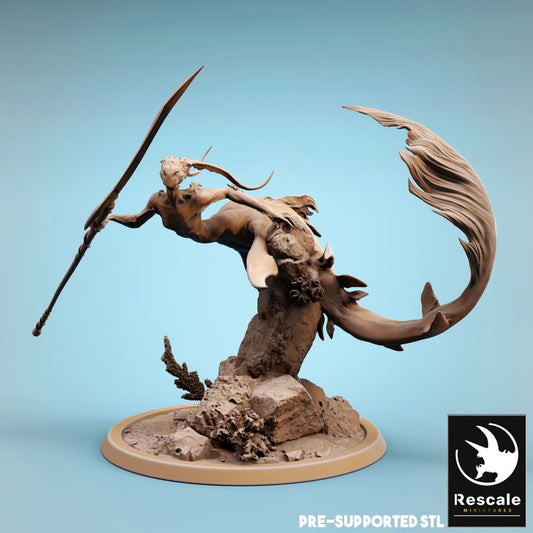 The Ocean Depths - Siren - Mermaid Warrior - Spear - Turn