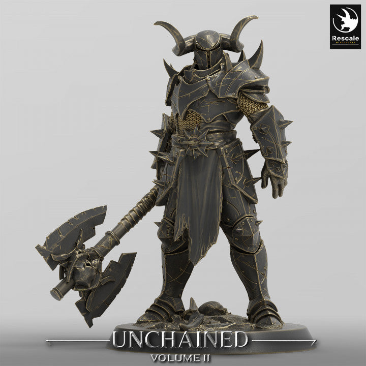 Unchained - Warrior 01 - Look - Big Axe - Helmet on