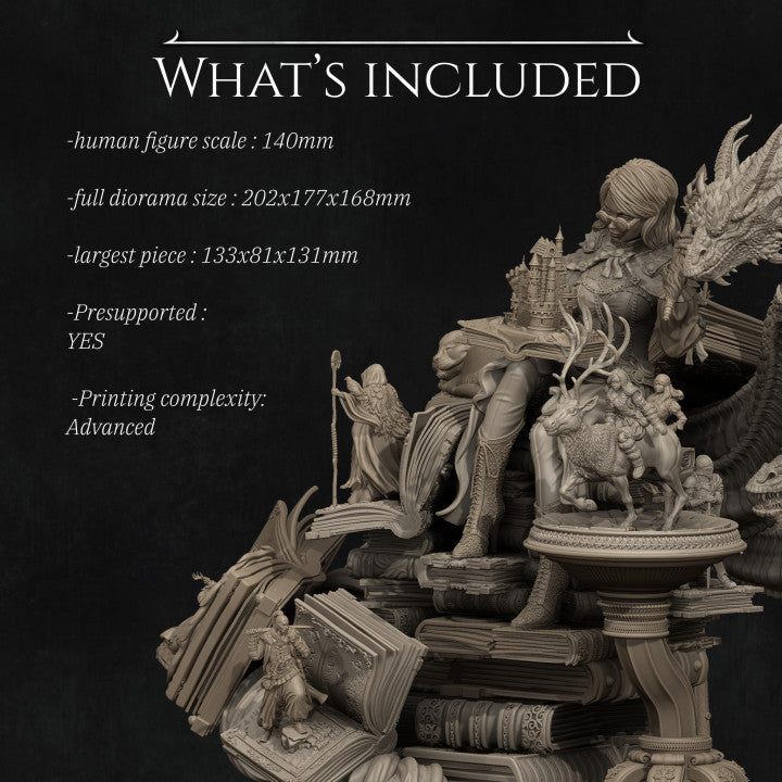 Magical Librarian - Orinthia - Diorama