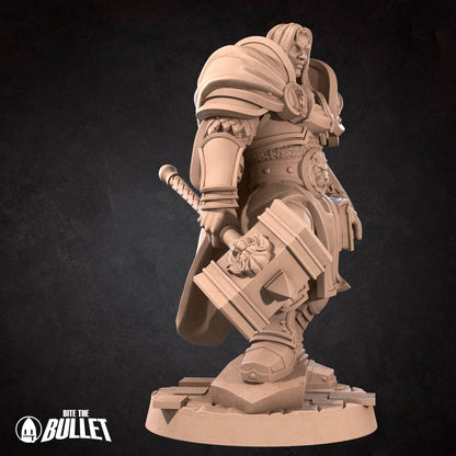 Human Paladin - Full Plate With Hammer