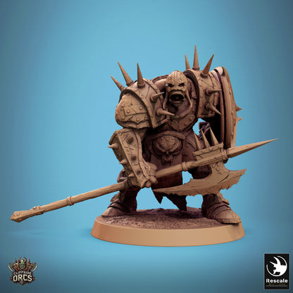 Orc Infantry Soldier - Angry - Halberd and Shield