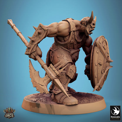 Orc Infantry Soldier - Cry - Halberd and Shield