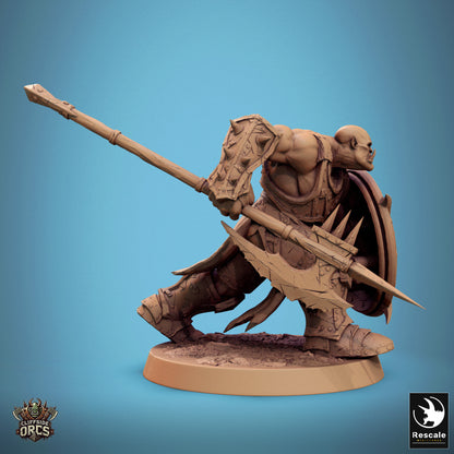 Orc Infantry Soldier - Ready - Halberd and Shield