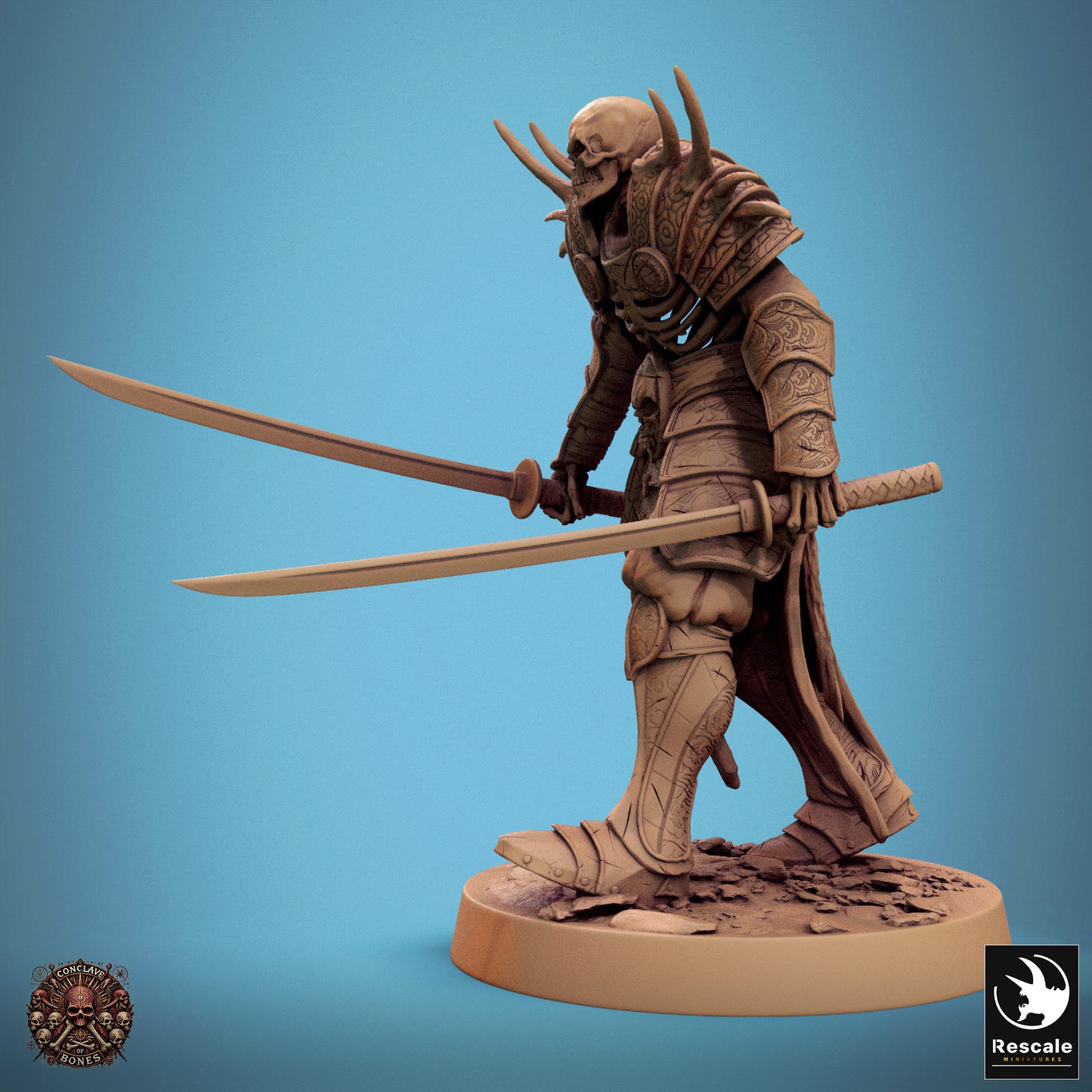 Oriental Skeleton - Dual Swords - Walk