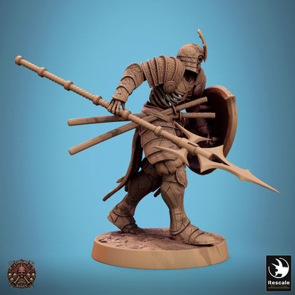 Oriental Skeleton - Spear & Shield - Walk