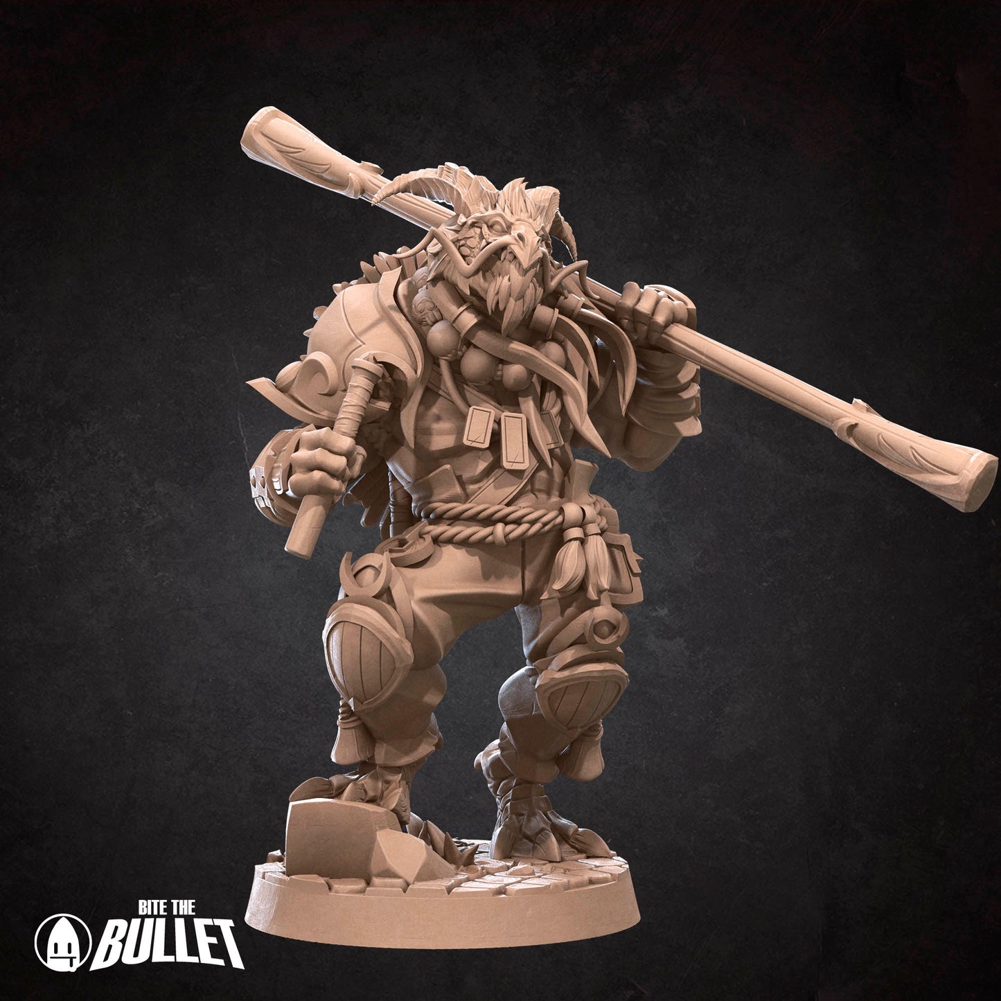 Monk Dragonborn Wielding Bo Staff & Nunchucks