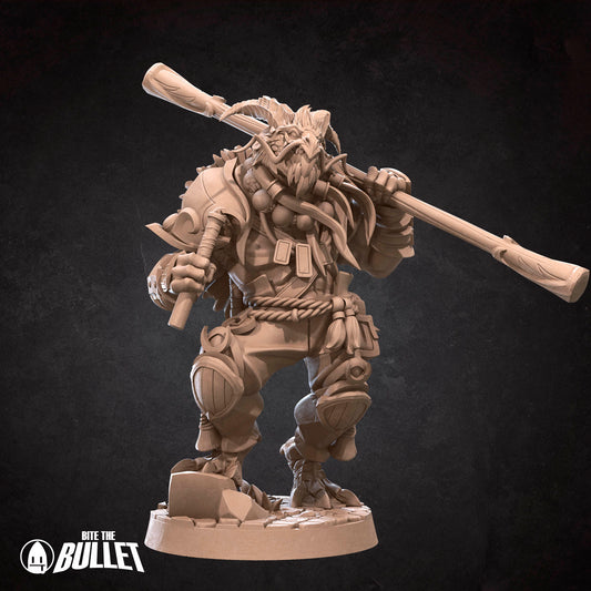 Monk Dragonborn Wielding Bo Staff & Nunchucks