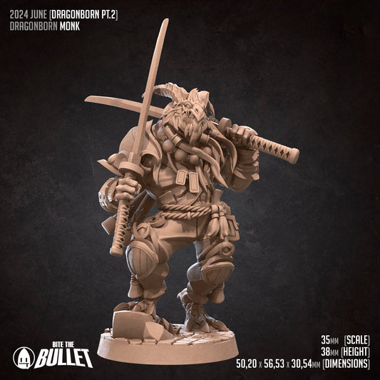 Monk Dragonborn Wielding Katanas