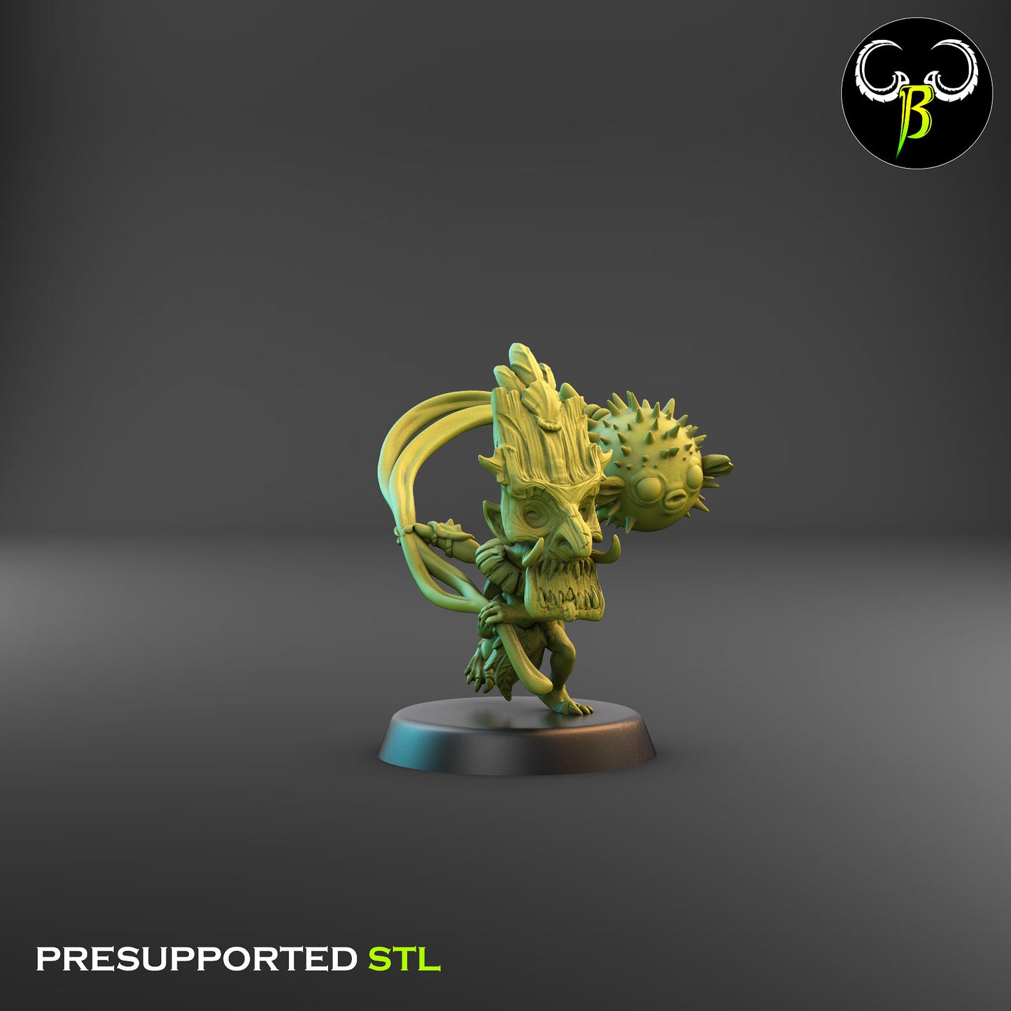 Tiki Warrior With Puffer Flail 2