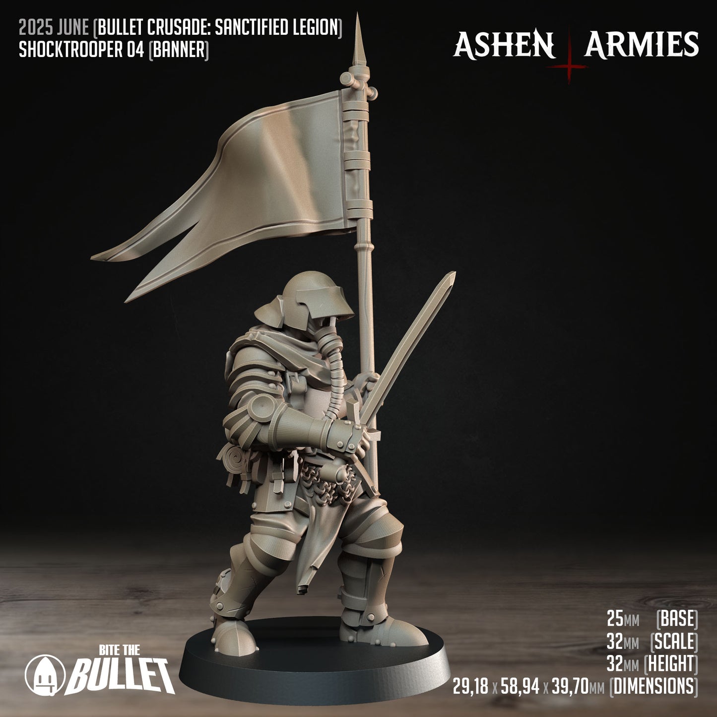 Ashen Armies: Sanctified Legion - Shocktroopers 4 - Flag Bearer