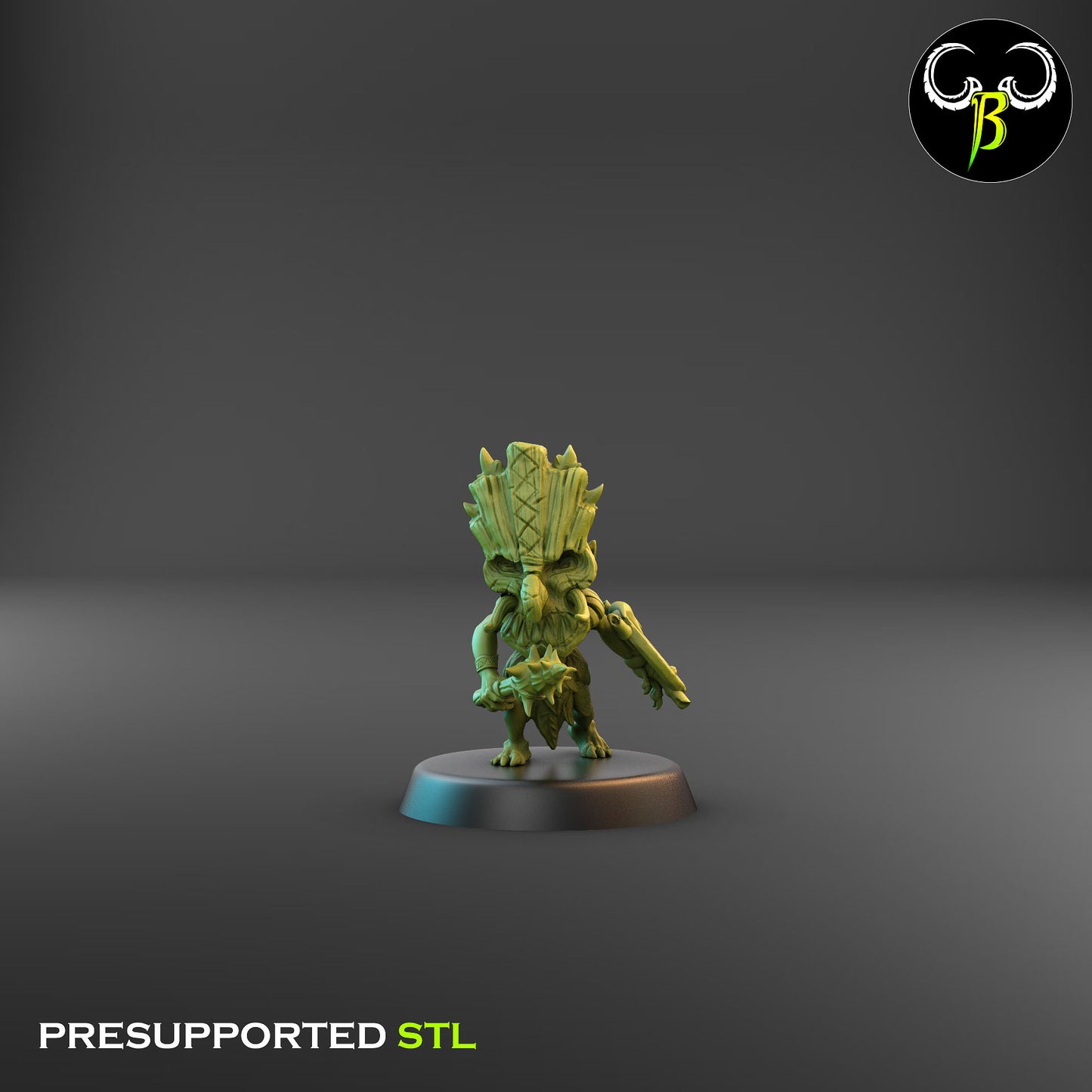 Tiki Warrior With Mace 9