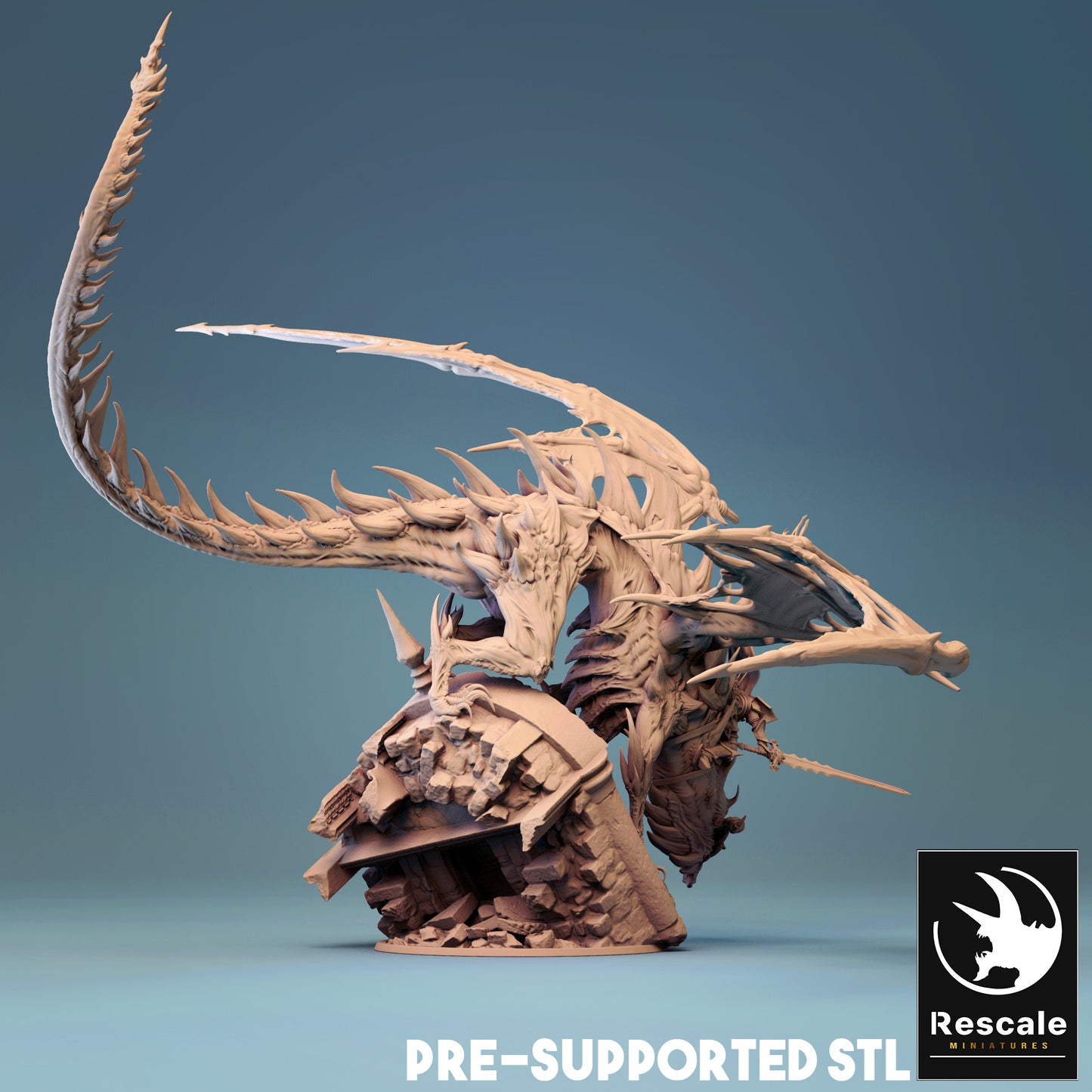 Zombie Dragon - Dracolich With Death Knight Rider chaos dragon