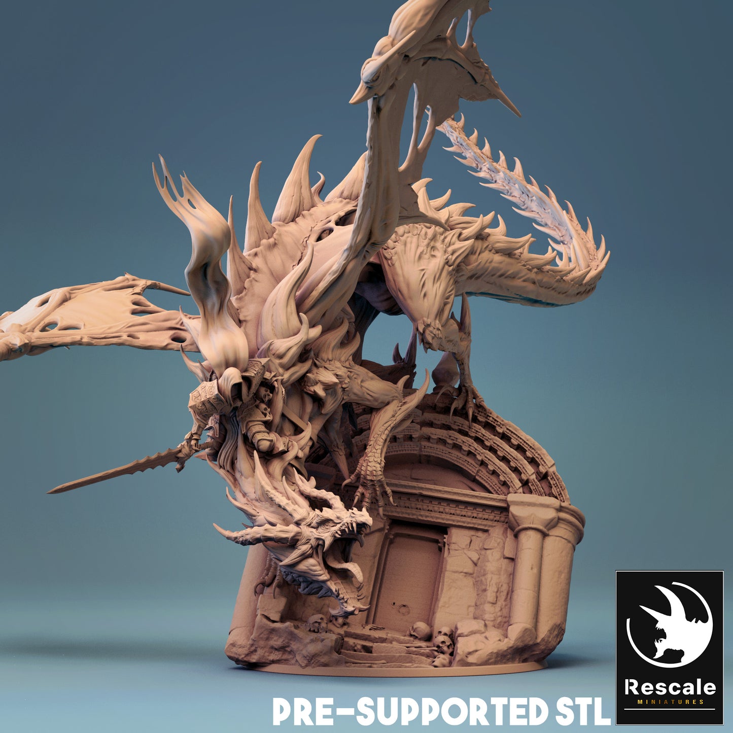 Zombie Dragon - Dracolich With Death Knight Rider chaos dragon